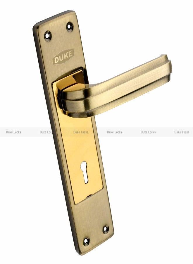 دوق طقم قفل باب ديوك، مقبض نقر مع جسم القفل | مقابض فاخرة | MH-653 BA KY | نحاس عتيق | مقاوم للعوامل الجوية | سمك 25-40 مم | سهل التركيب - Image 4